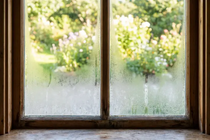 Condens tussen dubbel glas, herstelling aan een raam